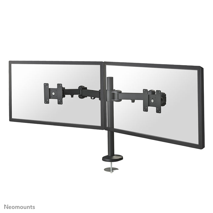A Neomounts FPMA-D960DG egy asztali tartó két legfeljebb 27 hüvelykes (69 cm) lapos képernyőhöz.