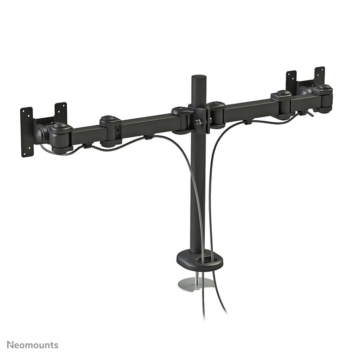 A Neomounts FPMA-D960DG egy asztali tartó két legfeljebb 27 hüvelykes (69 cm) lapos képernyőhöz.