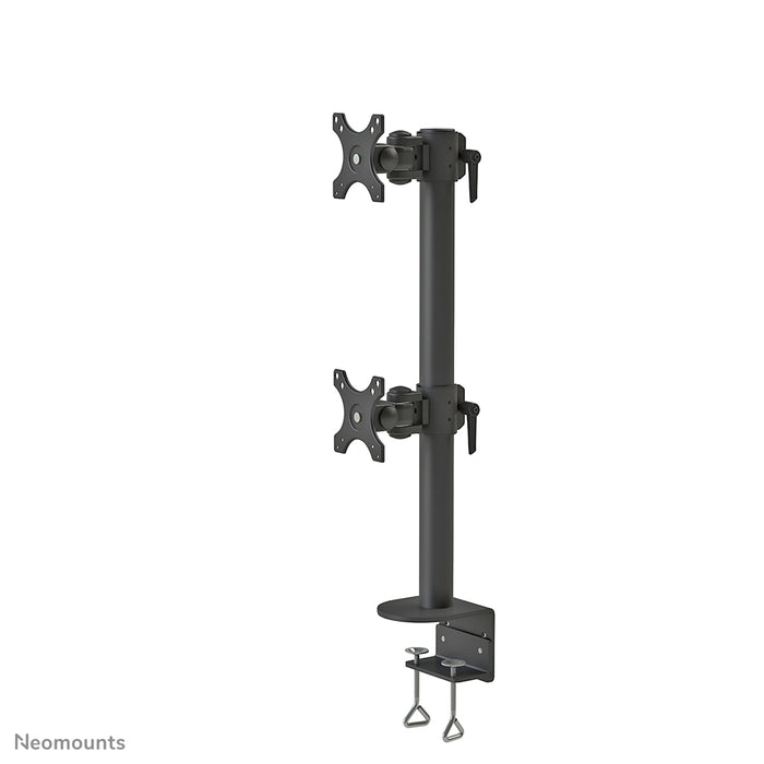 A Neomounts FPMA-D960DV feketePLUS egy asztali tartó két legfeljebb 49 hüvelykes (124 cm) ívelt képernyőhöz - fekete.