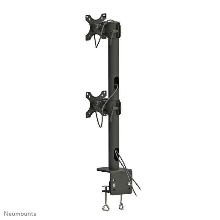 A Neomounts FPMA-D960DV feketePLUS egy asztali tartó két legfeljebb 49 hüvelykes (124 cm) ívelt képernyőhöz - fekete.