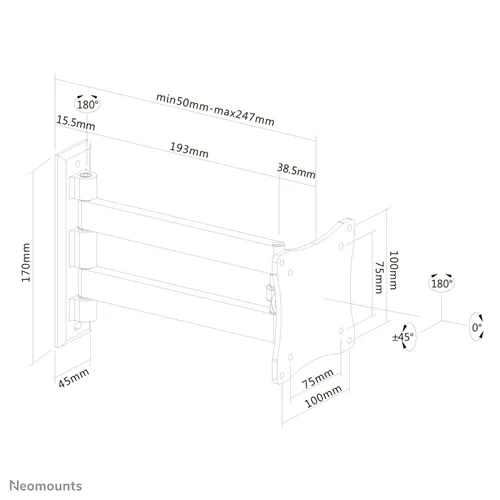 Neomounts FPMA-W820 ezüst TV konzol