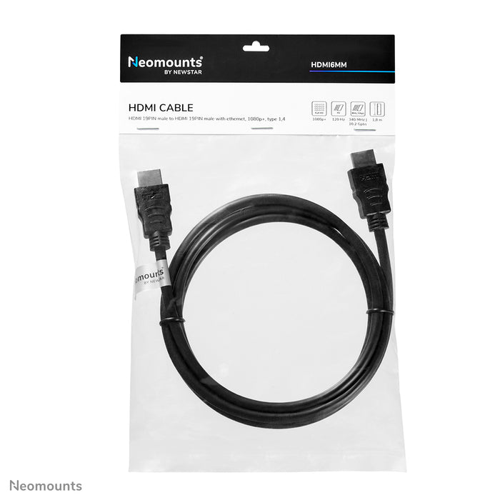 HDMI 1.4 kábel, High speed, HDMI 19 tűs M/M, 1,8 méter