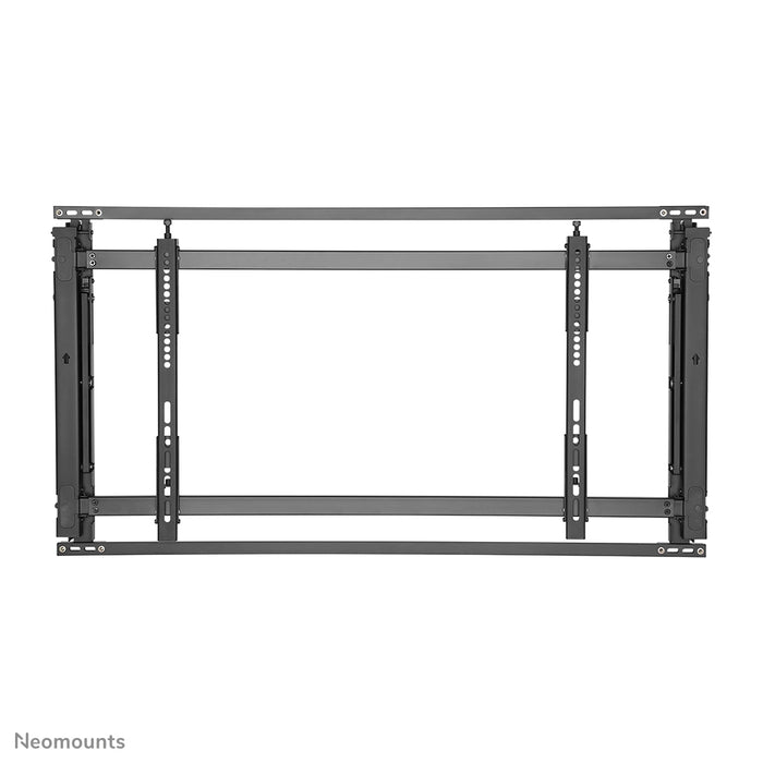 A Neomounts LED-VW1750 fekete egy sík video wall fali tartó akár 55 hüvelykes (140 cm) képernyőkhöz.