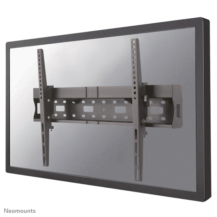 A Neomounts LFD-W2640MP egy dönthető fali tartó flat screenekhez akár 75 hüvelykig, amely lehetőséget biztosít médialejátszó vagy mini PC elhelyezésére a képernyő mögött.