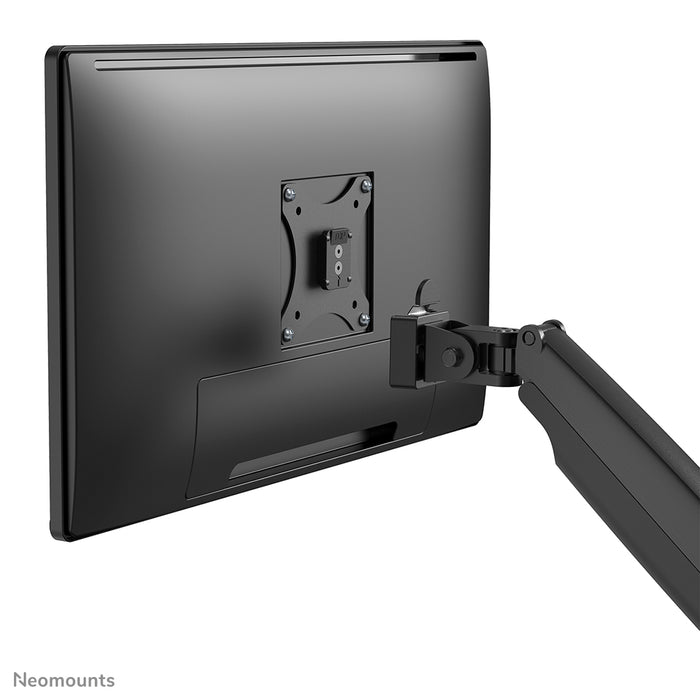 A Neomounts NM-D750 fekete egy gázrugós asztali tartó legfeljebb 32 hüvelykes (82 cm) lapos képernyőkhöz.