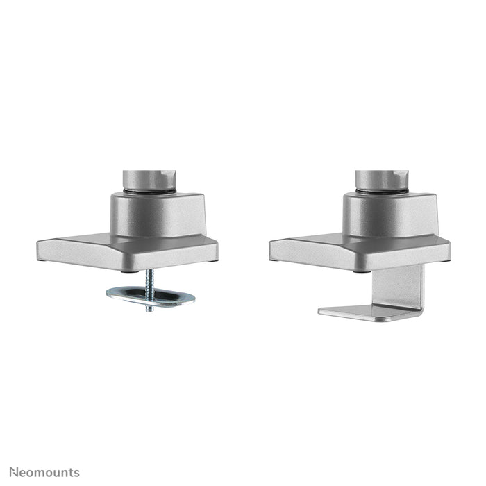 A Neomounts NM-D775 ezüstPLUS egy gázrugós asztali tartó ívelt monitorokhoz, legfeljebb 49 hüvelykes (124 cm) - Ezüst