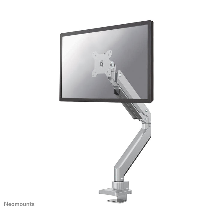 A Neomounts NM-D775 ezüst egy gázrugós asztali tartó legfeljebb 32 hüvelykes (81 cm) lapos képernyőkhöz - Ezüst