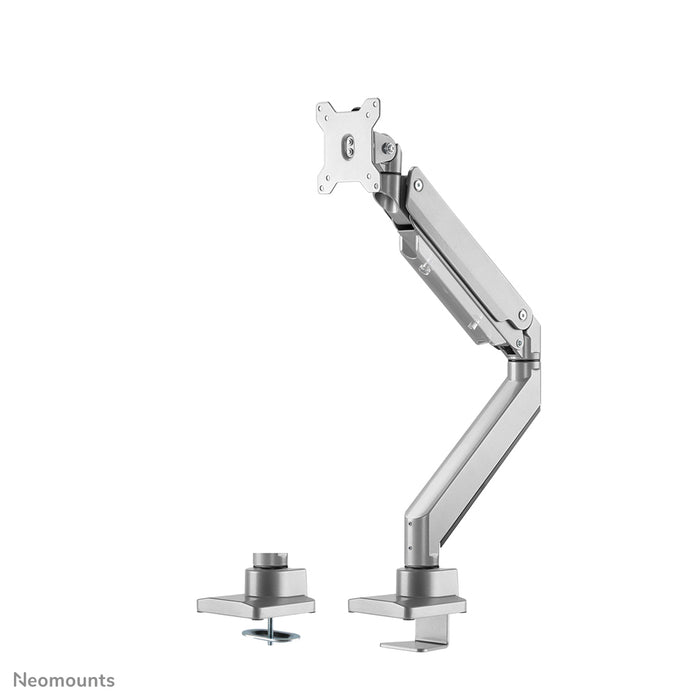 A Neomounts NM-D775 ezüst egy gázrugós asztali tartó legfeljebb 32 hüvelykes (81 cm) lapos képernyőkhöz - Ezüst