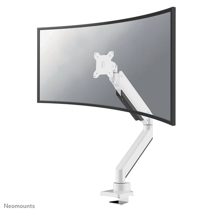 A Neomounts NM-D775 fehérPLUS egy gázrugós asztali tartó ívelt monitorokhoz, legfeljebb 49 hüvelykes (124 cm) - Fehér
