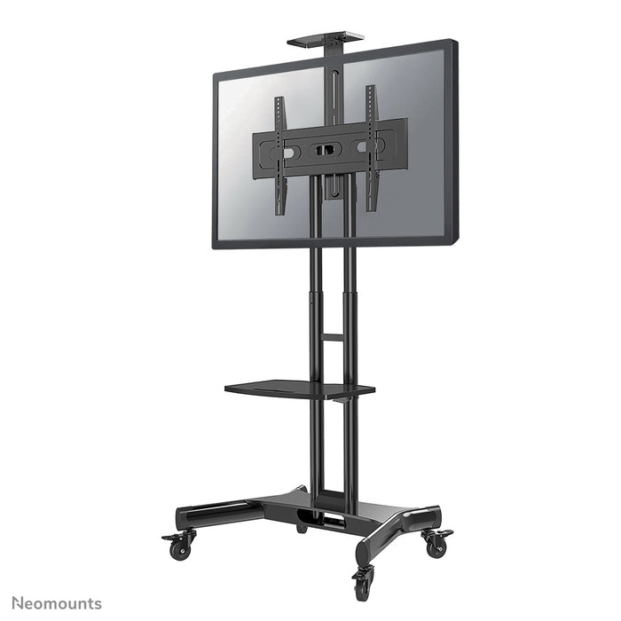 A Neomounts NM-M1700 fekete gurulós bútor lapos képernyős TV-khez akár 75 hüvelykig (191 cm). Tartalmaz laptop tartót - Fekete