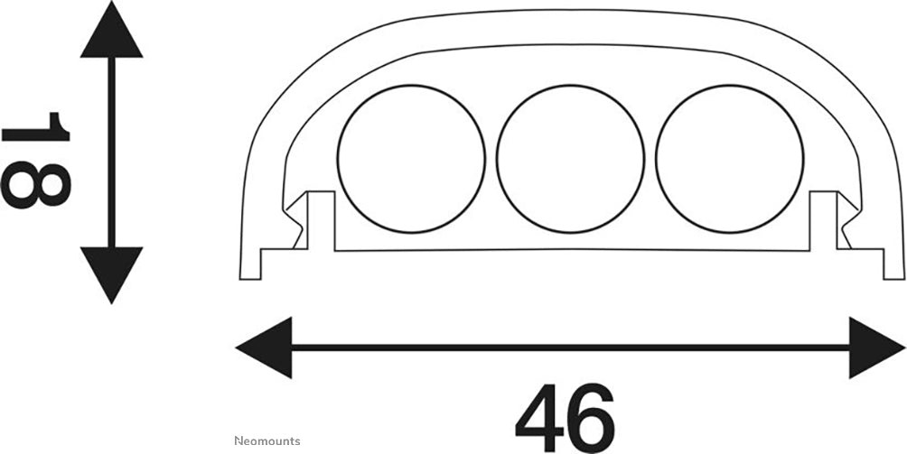 A Neomounts NS-CC050 ezüst kábelcsatorna a kábelek rendezett elvezetéséhez.