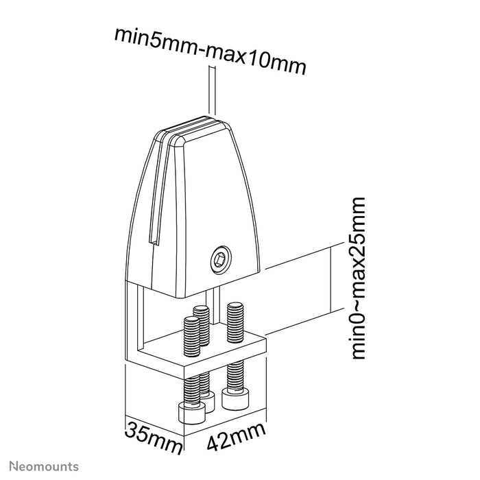 Neomounts asztali bilincs készlet 8-25 mm - Fehér