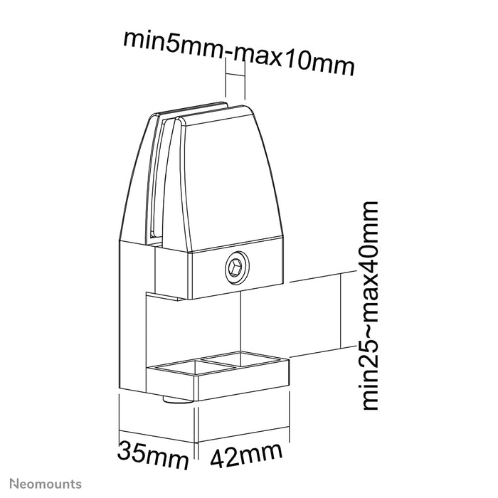 Neomounts asztali bilincs készlet 25-40 mm - Fehér