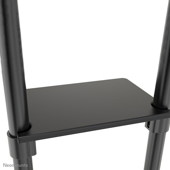 A Neomounts NS-M1250 fekete gurulós bútor lapos képernyős TV-khez 70 hüvelykig (178 cm). Tartalmaz laptop tartót - Fekete