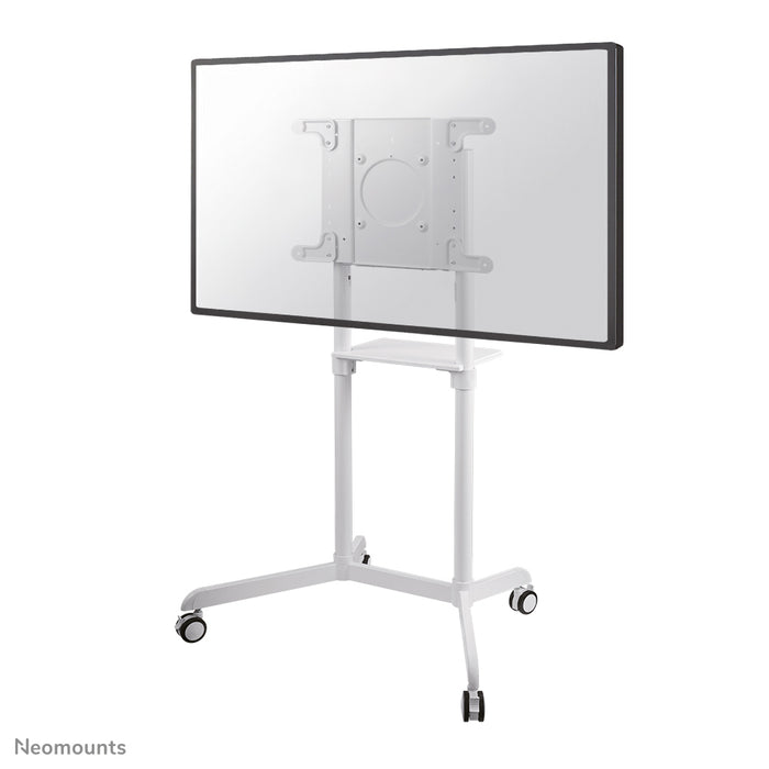 A Neomounts NS-M1250 fehér gurulós bútor lapos képernyős TV-khez 70 hüvelykig (178 cm). Tartalmaz laptop tartót - Fehér