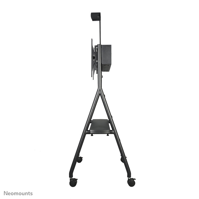 A Neomounts NS-M1500 fekete gurulós bútor lapos képernyős TV-khez 65 hüvelykig (165 cm). Tartalmaz laptop tartót - Fekete