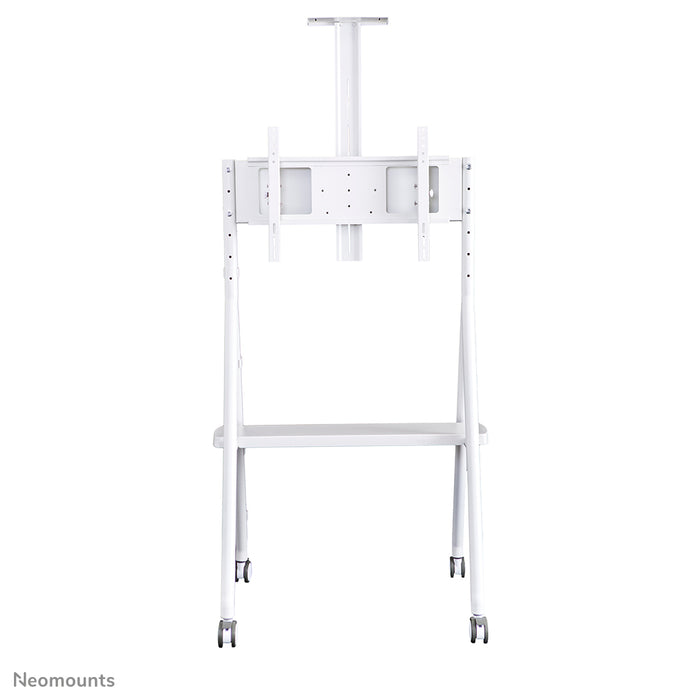 A Neomounts NS-M1500 fehér gurulós bútor lapos képernyős TV-khez 65 hüvelykig (165 cm). Tartalmaz laptop tartót - Fehér