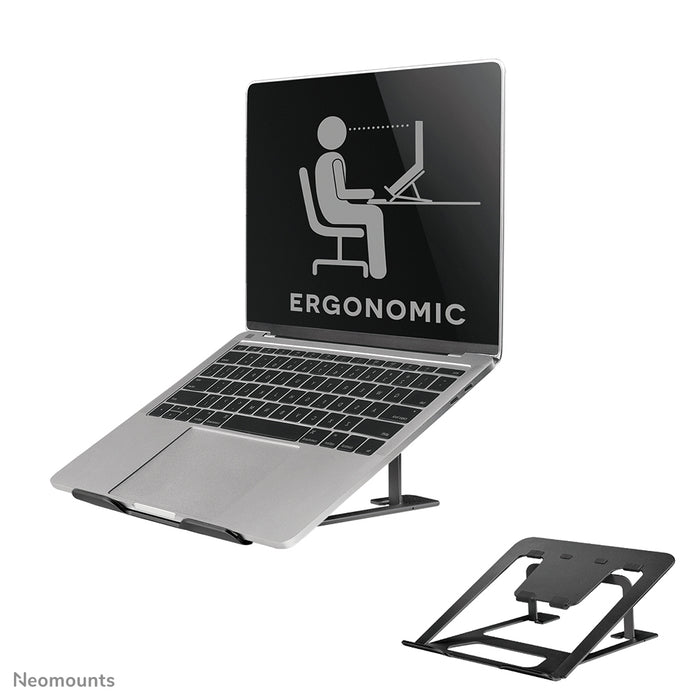A Neomounts NSLS085 fekete összecsukható laptop állvány 17 hüvelykig terjedő laptopokhoz - Fekete