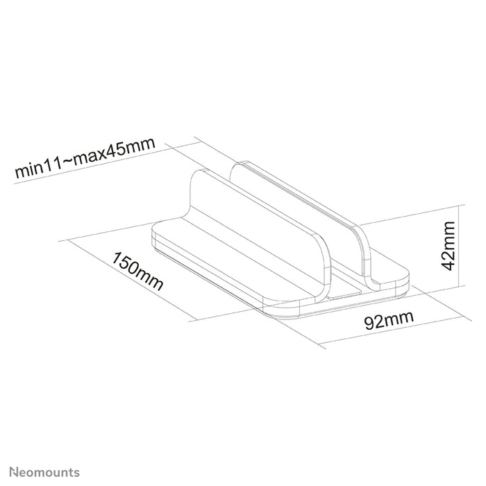 Neomounts függőleges laptop állvány - Ezüst
