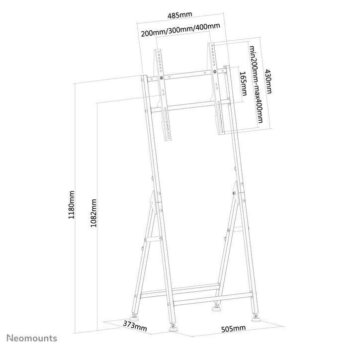 A Neomounts PLASMA-M1000 egy bútor LCD/LED/Plazma képernyőkhöz 55 hüvelykig (140 cm), vízszintes és függőleges felszereléshez - fekete