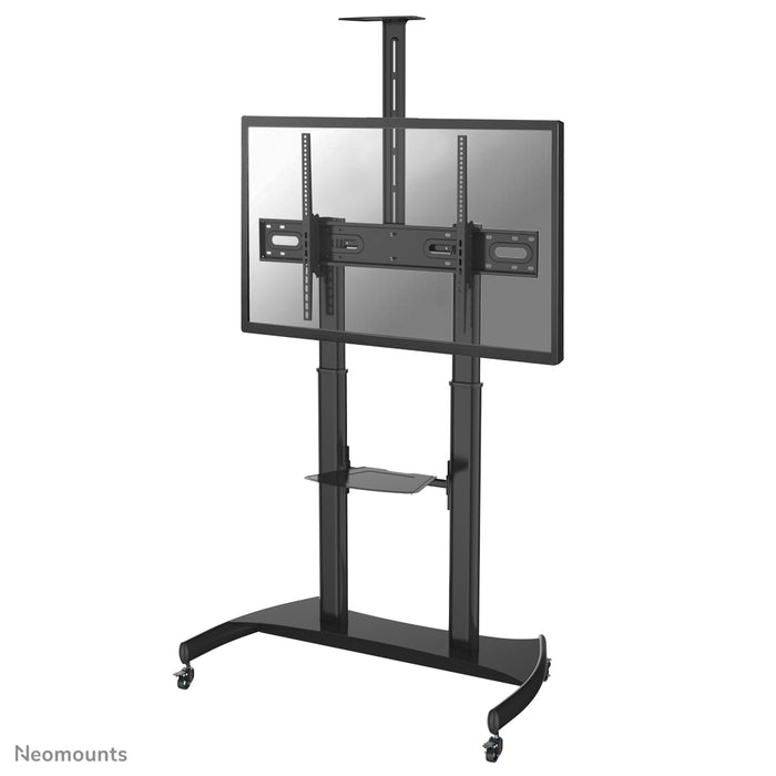 A Neomounts PLASMA-M1950E egy guruló bútor lapos képernyőkhöz 100 hüvelykig (254 cm). Tartalmaz laptop tartót.