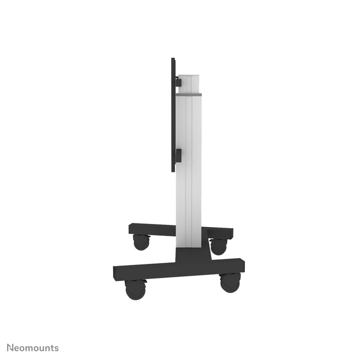 A Neomounts PLASMA-M2250 ezüst egy elektromosan magasságban állítható trolly lapos képernyőkhöz 100 hüvelykig.
