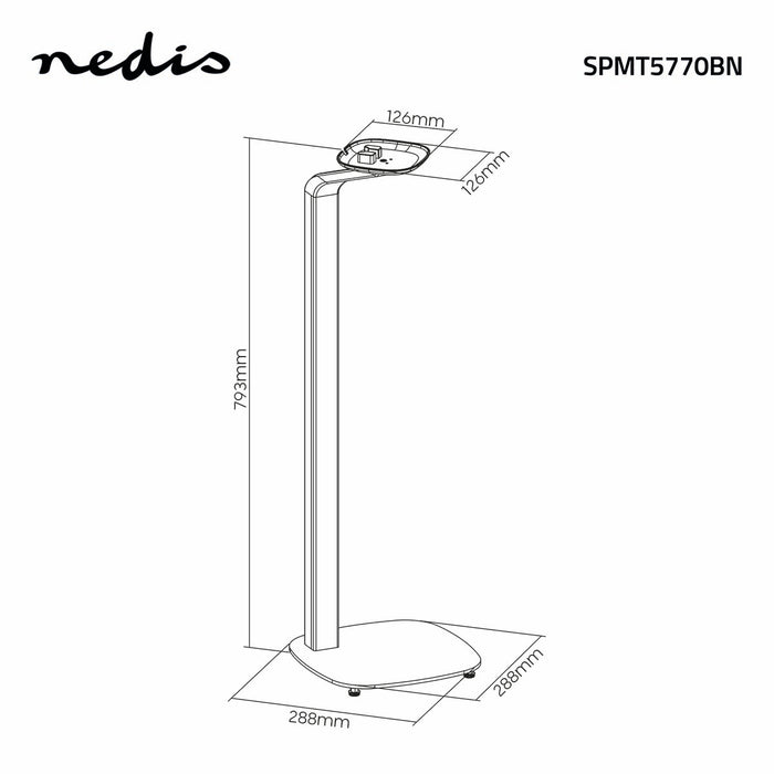 Skandináv dizájn hangszóró tartó Sonos One, One SL & PLAY:1-hez – Fa/fém állvány kábelkezeléssel és rezgéscsillapítással