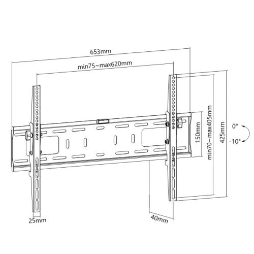 Wolff Mount TV-fali konzol Philips TV-készülékekhez, 37–70 hüvelyk – dönthető – mindössze 4 cm-re áll el a faltól