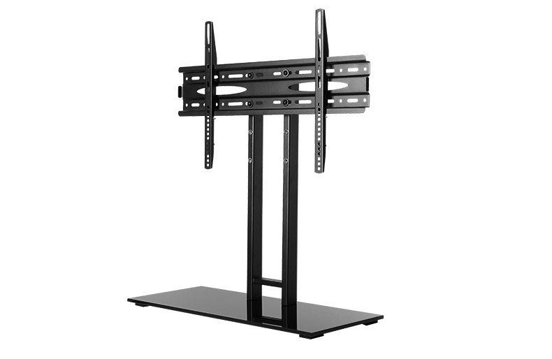 Wolff Mount zárható TV talp | Akár 65 hüvelyk | Univerzális | VESA 600x400 | Fekete masszív üveglap