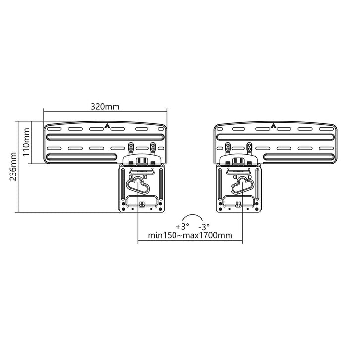 Nedis Fix TV fali tartó 43-85 hüvelyk | Max 60 kg | Micro-Gap dizájn