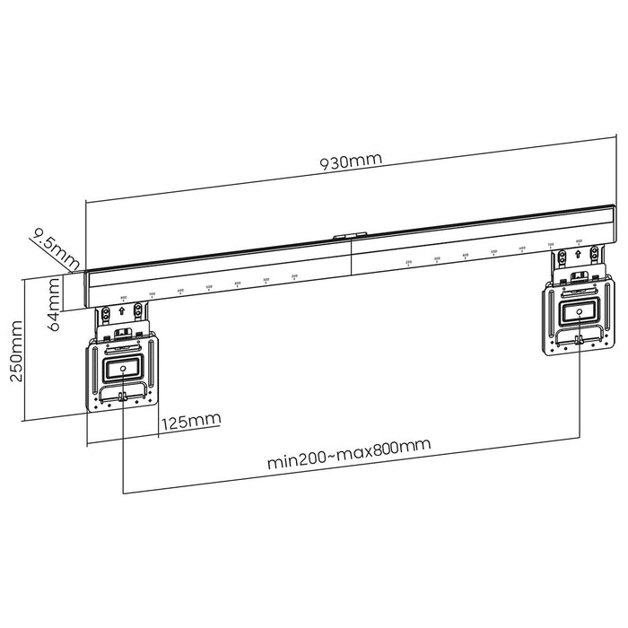 Nedis Fix TV fali tartó 43-100 hüvelyk - Ultra vékony Micro-Gap - Max. 75 kg - Fekete - VESA kompatibilis
