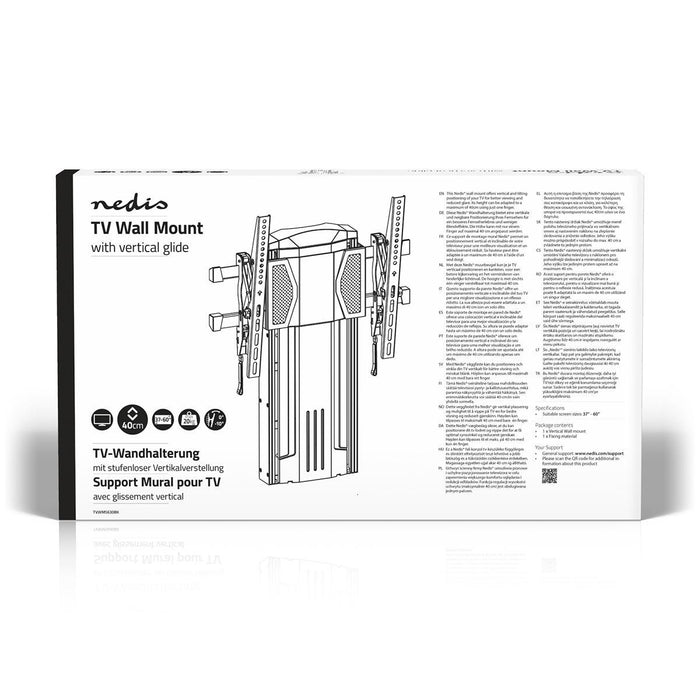 TV fali konzol | Függőleges | 37 - 60" | Max. 20 kg | 0° ~ -10° döntési szög