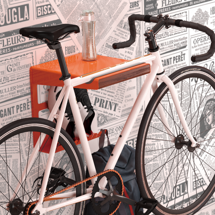 Wolff Mount fém országúti kerékpár falitartó Dutch Orange tárolópolccal