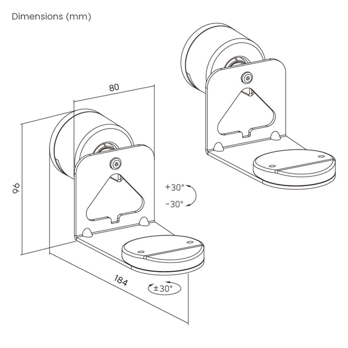 Wolff Mount fali konzolok Sonos Era 100 & Era 300-hoz – Duo csomag fekete