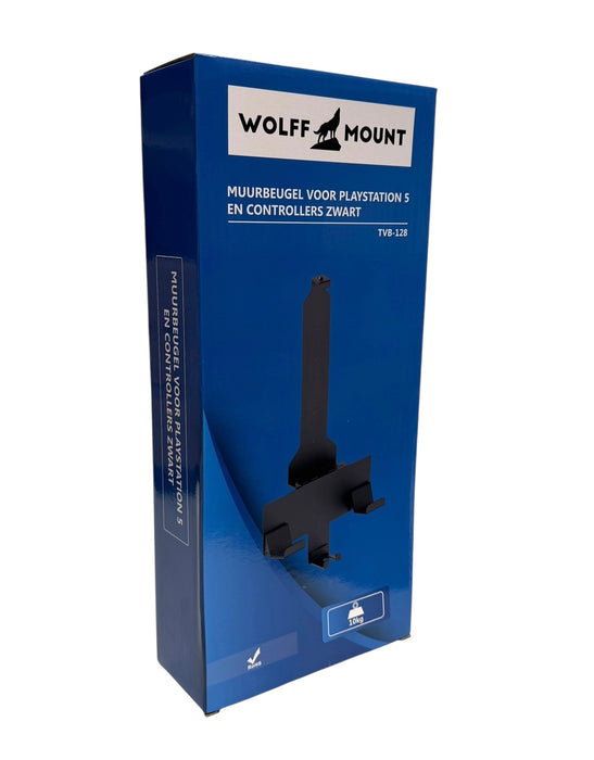 Wolff Mount PS5 tartó – fali konzol PlayStation 5-höz és kontrollerhez – fekete