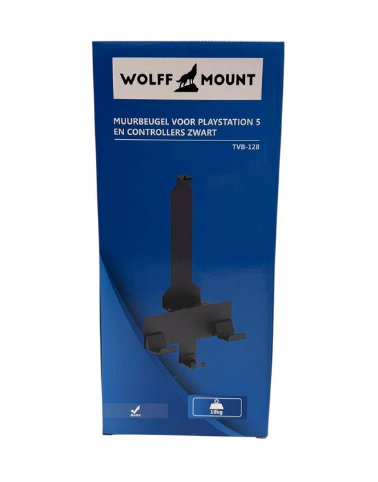 Wolff Mount PS5 tartó – fali konzol PlayStation 5-höz és kontrollerhez – fekete