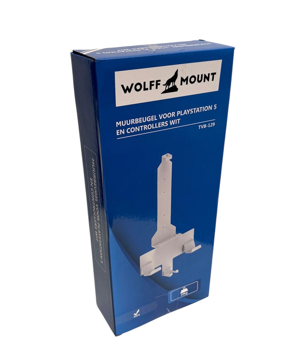 Wolff Mount PS5 tartó – fali konzol PlayStation 5-höz és kontrollerhez – fehér
