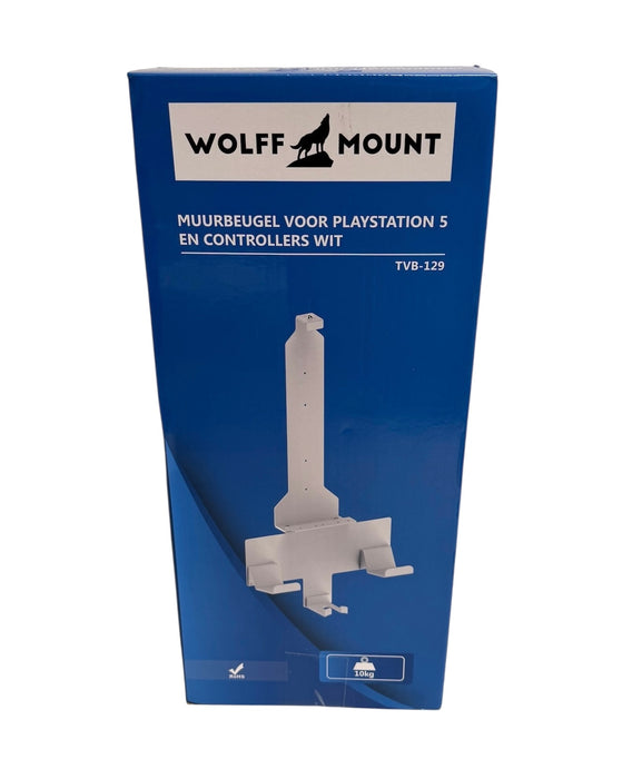 Wolff Mount PS5 tartó – fali konzol PlayStation 5-höz és kontrollerhez – fehér