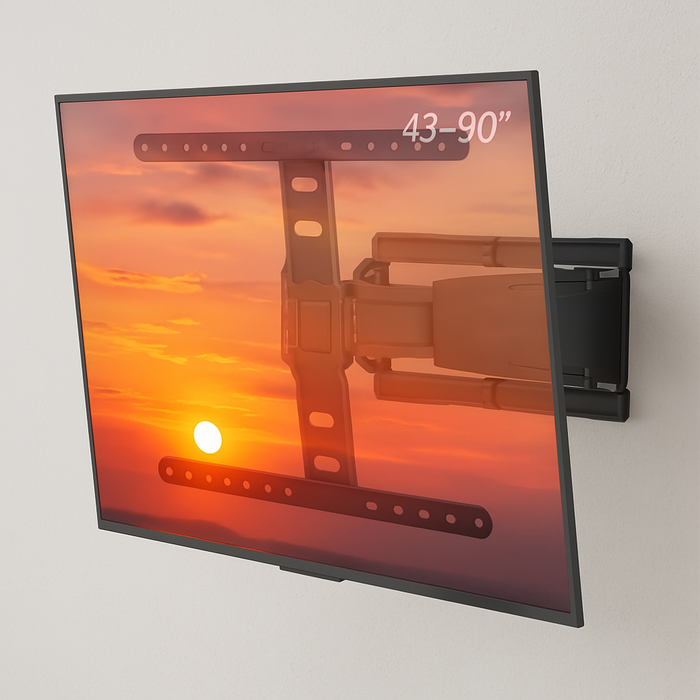 Wolff Mount ultra lapos, teljes mozgású TV fali konzol | Távolság 19,5-től 250 mm-ig | Forgatható, dönthető | VESA 600x400 | Univerzális