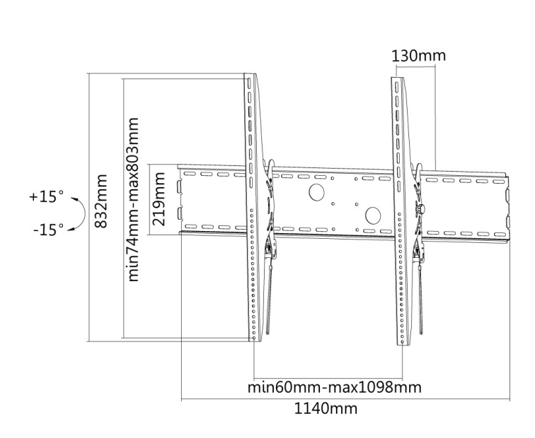 Neomounts LFD-W2000 fali konzol 100 hüvelykes képernyőkig