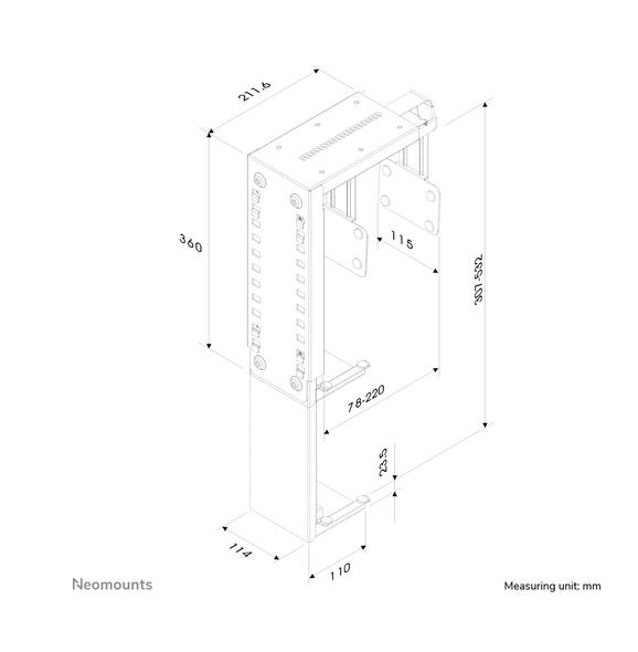 Neomounts CPU-D100 fekete számítógép konzol