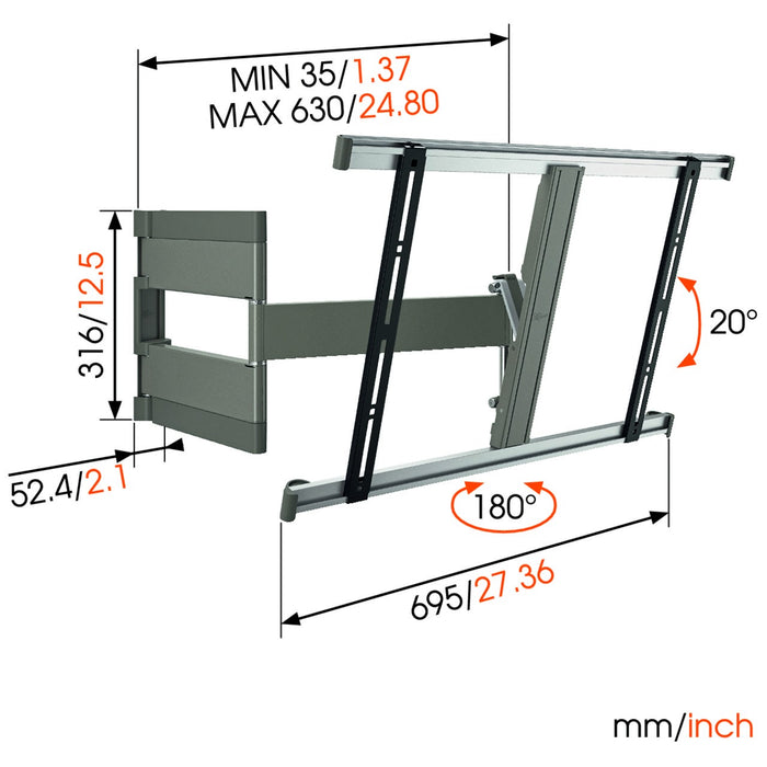 Vogels Ultra THIN 345 fali konzol